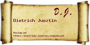 Dietrich Jusztin névjegykártya